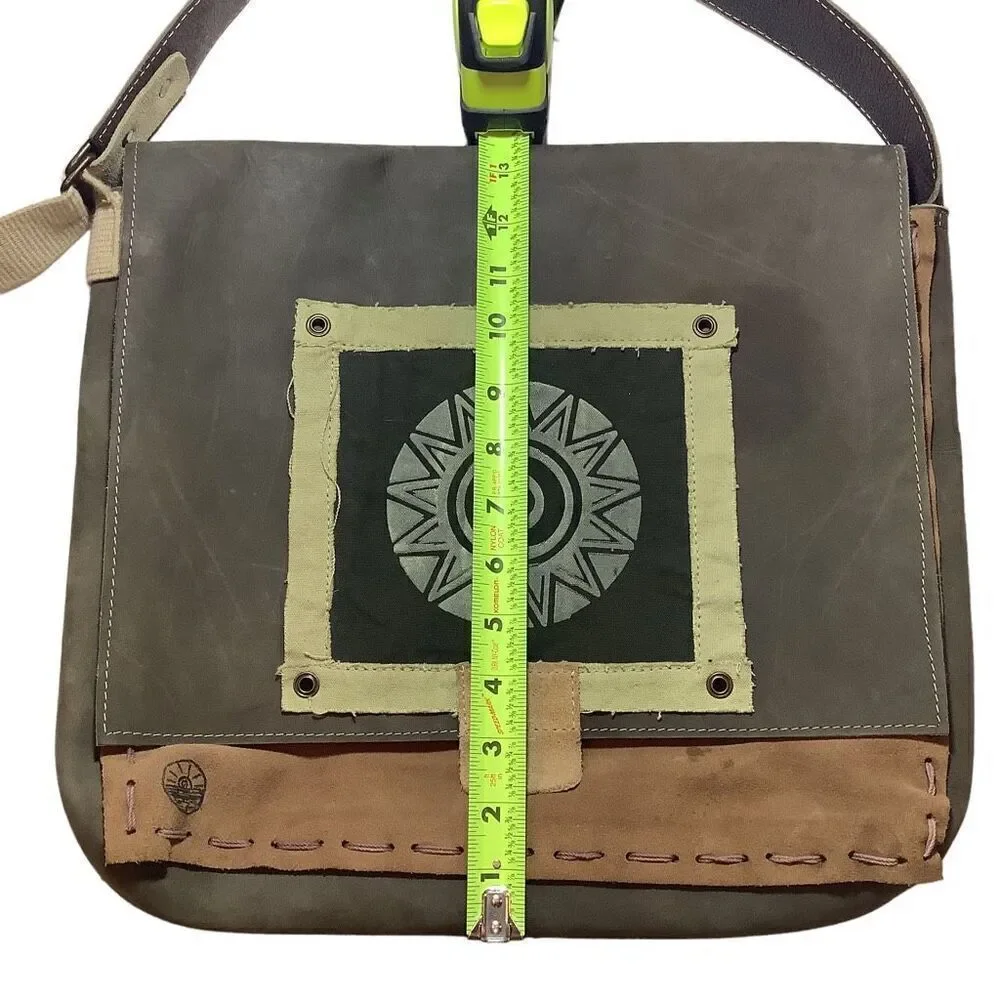 Tribu Ecuadorian Suede Leather Crossbody Messenger Bag NWOT